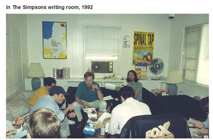 simpsons writers room 1992 - In The Simpsons writing room, 1992