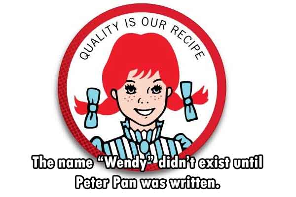 old wendys logo - Our Recipe Quality Is The name "Wendy didn't exist until Peter Pan was written.