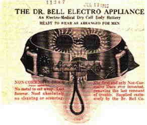 What's fascinating is that you can find ads for more than one brand of electric dick-shock belt. That seems to indicate that the dick-shock belt industry somehow survived the negative word of mouth from the first dick-shock belt.Screaming word of mouth...