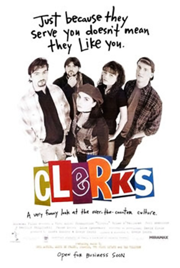 Clerks movie poster as an example of low budget film