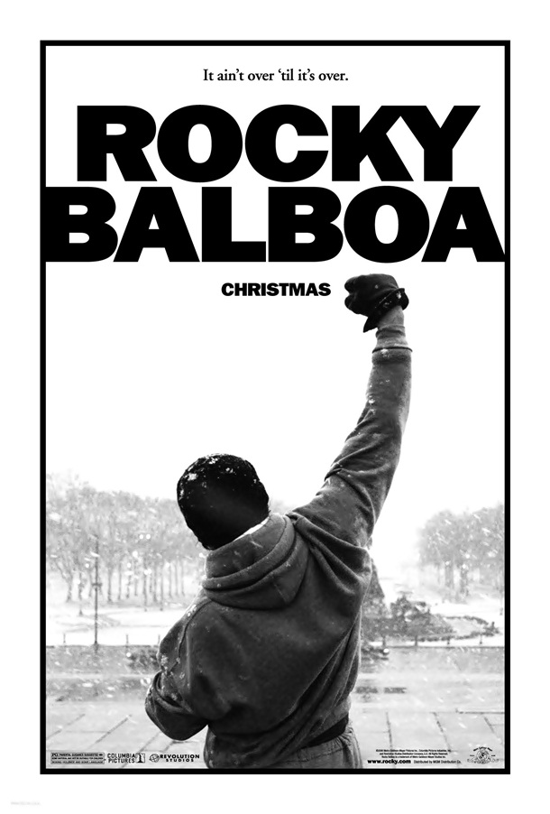 Rocky Balboa movie poster black and white