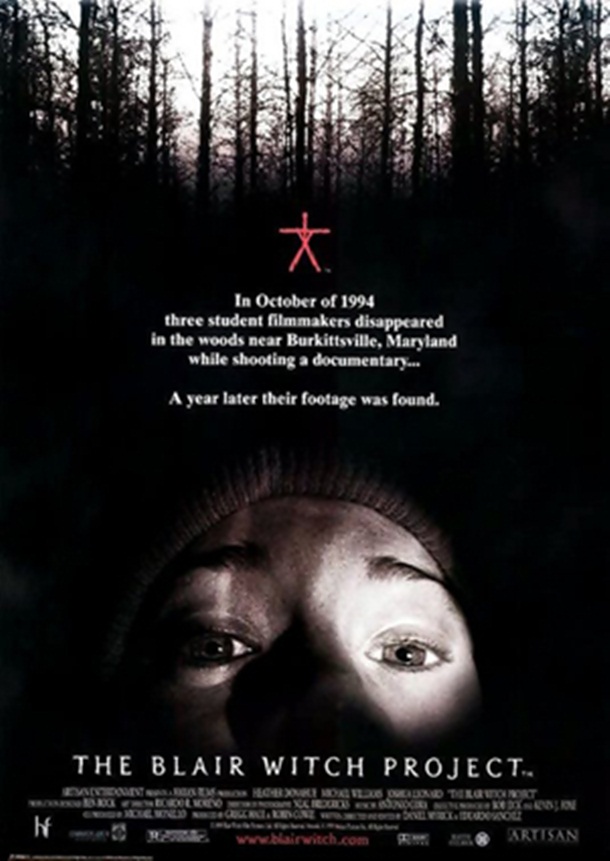 Movie poster of The Blair Witch Project - Classic low budget film.