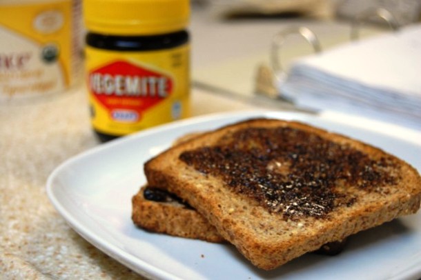 The traditional hangover killer in Australia is Vegemite toast. Vegemite is a dark brown food paste made from leftover brewers yeast extract with various vegetable and spice additives.