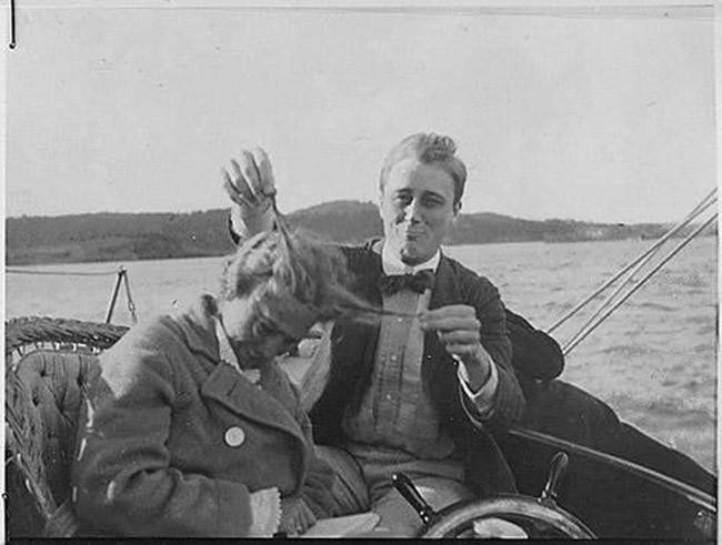 Franklin Roosevelt pulling his cousins hair