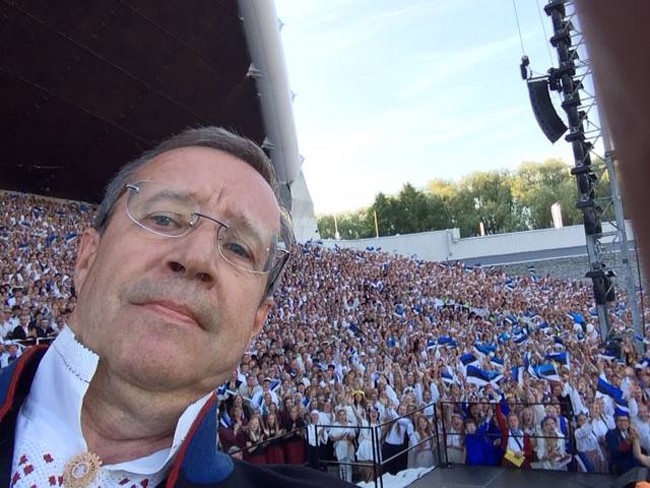 President of Estonia taking a selfie