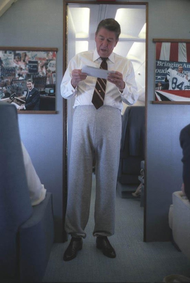 Ronald Regan Wearing Sweatpants