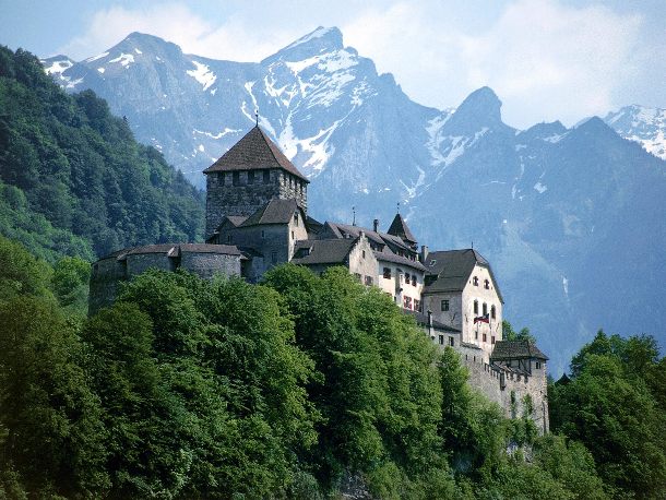 Surrounded by the Alps, Vaduz is the capital of the principality of Liechtenstein, Central Europe. With an area of just 6.7 square miles and population of about 5000, it is one of the smallest capitals in the world