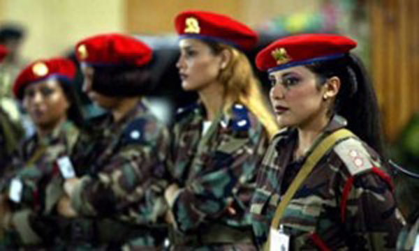 Gaddafi Had 15 Female Virgin Bodyguards. Former Libyan dictator Moammar Gaddafi was known to love women he even lavished gifts upon Secretary of State Condoleeza Rice. He took his adoration to the extreme, however, by employing only female bodyguards to protect him.Nicknamed a'The Amazonian Guards" by Western Journalists, these females were all trained in weaponry and allowed to wear makeup and high heels they were also reported to be virgins. Gaddafi said he used these women for protection because he felt an assassin would have emotional issues about shooting a female