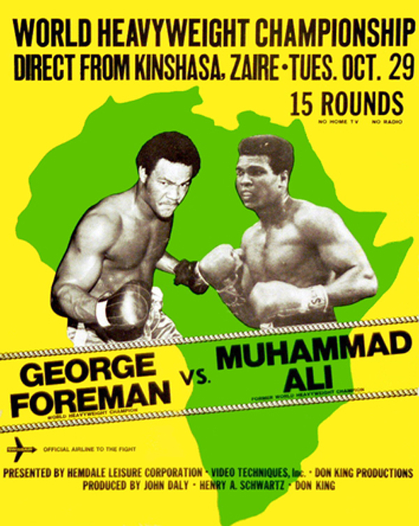 Mobutu Hosted Foreman Vs. Ali's Rumble in the Jungle.In 1974, fledgling boxing promoter Don King was looking for a way to make a splash. He managed to get arch-rivals Muhammad Ali and George Foreman to agree to a rematch for the Heavyweight Title, but he still needed an 5 million purse and a venue to hold the fight.Enter Mobutu Sese Seko, narcissistic dictator of Zaire now known as Democratic Republic of the Congo who was always seeking publicity and offered to host the fight in Kinshasa.The result was the famous Rumble in the Jungle, which occurred on October 30, 1974. Ali, considered to be the underdog, knocked out Foreman in the 8th round and regained his title of World Heavyweight Champion. It's now considered one of the greatest sporting events of all time.