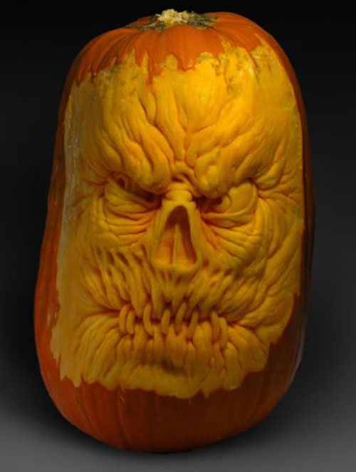 Creative Jack o Lantern carved pumpkin - scary pumpkin art
