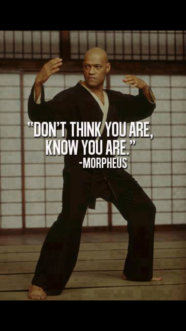 matrix phrases - "Don'T Think You Are, Know You Are Morpheus
