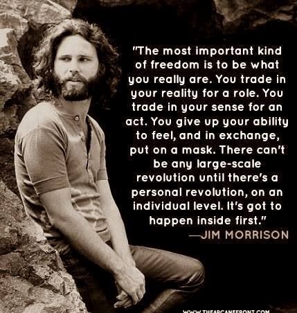 most important kind of freedom - "The most important kind of freedom is to be what you really are. You trade in your reality for a role. You trade in your sense for an act. You give up your ability to feel, and in exchange, put on a mask. There can't be a