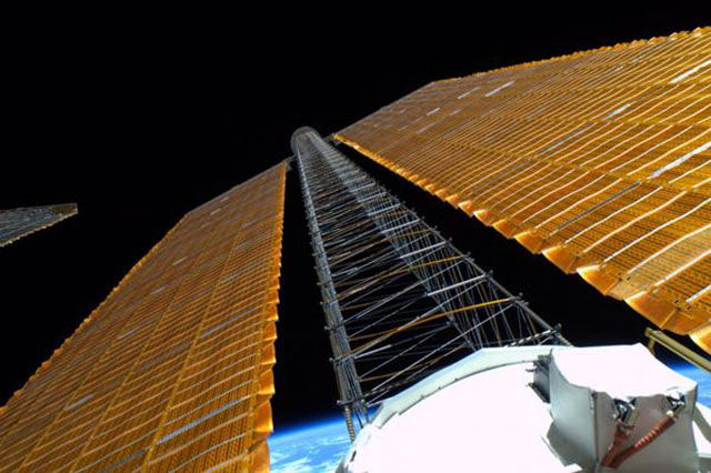 ISS solar panels.
