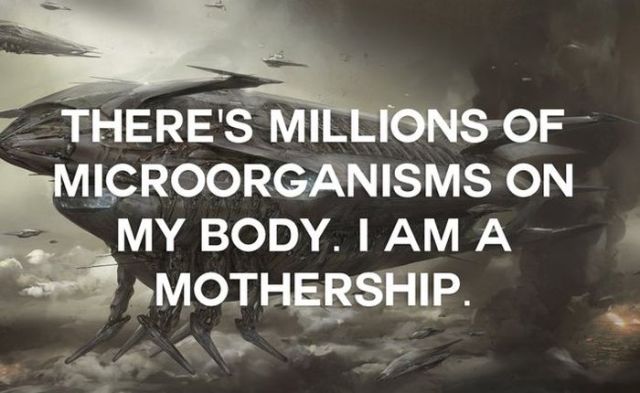 photo caption - There'S Millions Of Microorganisms On My Body. I Am A Mothership.