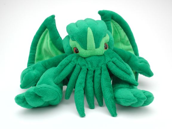 My son was about 3-years-old and was putting up his stuffed animals into a bin. He would pick each one up, say its name, and then into the toy bin it went. He picked up his bear and said Bear, then put it away, to his dog and say Puppy, and put it away. Then he picked up the stuffed Cthulhu one of my friends gave him, looked squarely at it, and said Master, then put it into the bin and went onto the next one.