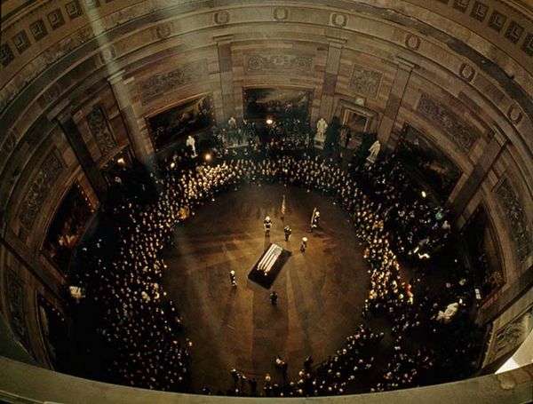 1963 - JFKs funeral in the Capitol Building