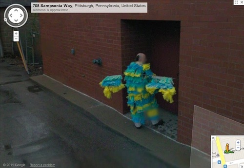 streetview wtf - 708 Sampsonia Way, Pittsburgh, Pennsylvania, United States Address is approximate 2011 Google Recorde problem