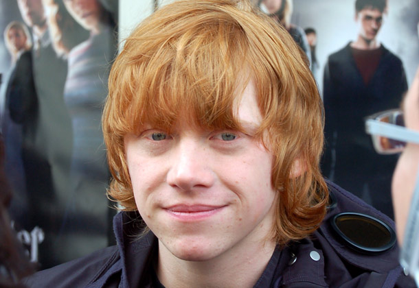 Rupert Grint dressed up like his female drama teacher and rapped about Ron Weasley for his audition tape. His rap began, Hello, my name is Rupert Grint, I hope you dont think I stink
