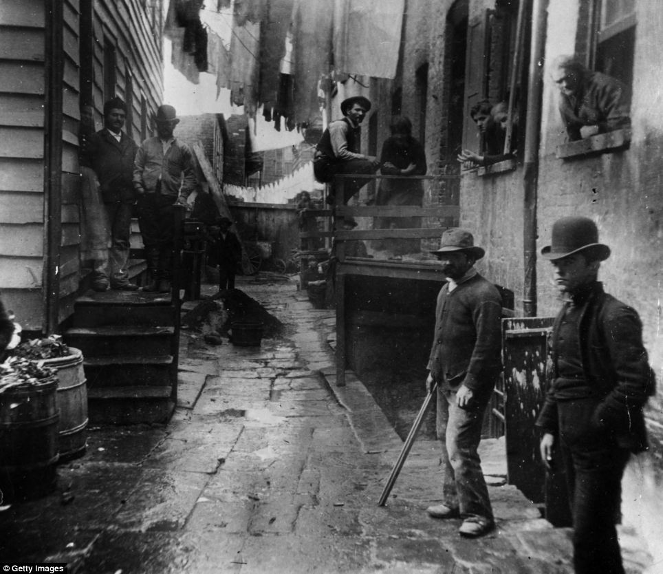 Bandits Roost off Mulberry Street, New York City, 1887 The opening part of this scene from Gangs of New York was based off of this photo