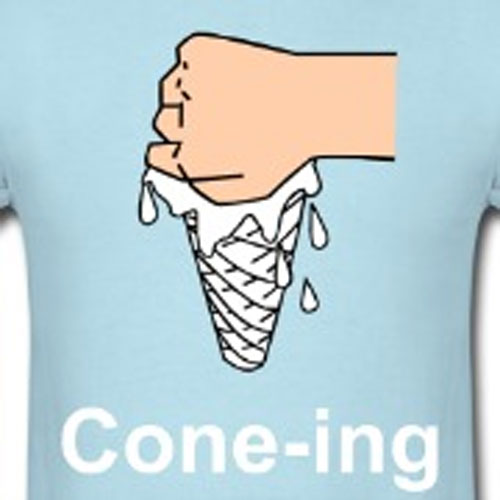 Go cone-ing through a drive thru and grab those cones by the ice cream.