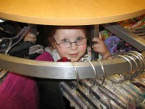 Play hide and seek in the mall.