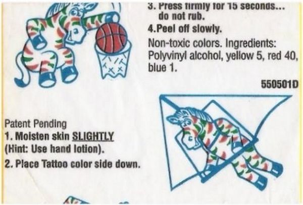 You used your own spit to apply those Fruit Stripes Gum wrapper tattoos...And they always always always always came out blurry.