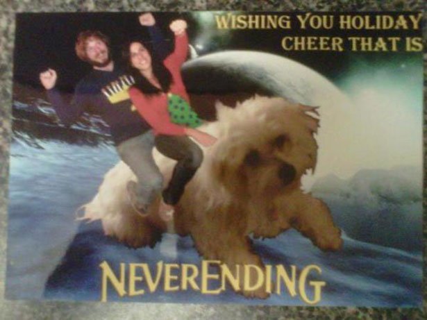 cheesy christmas card - Wishing You Holiday Cheer That Is Neverending