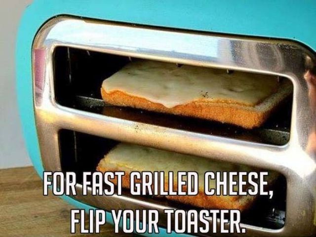 toaster sideways get grilled cheese - ForFast Grilled Cheese, Flip Your Toaster