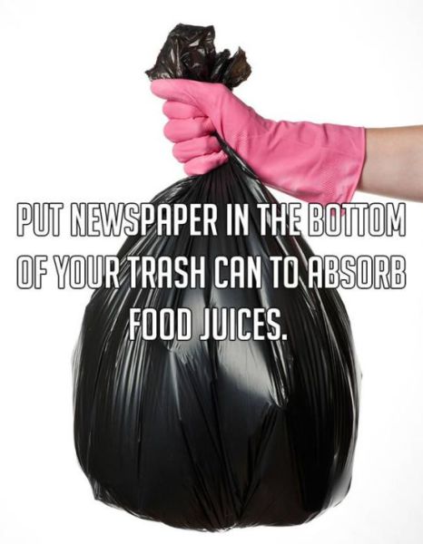 shoulder - Put Newspaper In The Bottom Of Your Trash Can To Absorb Food Juices.
