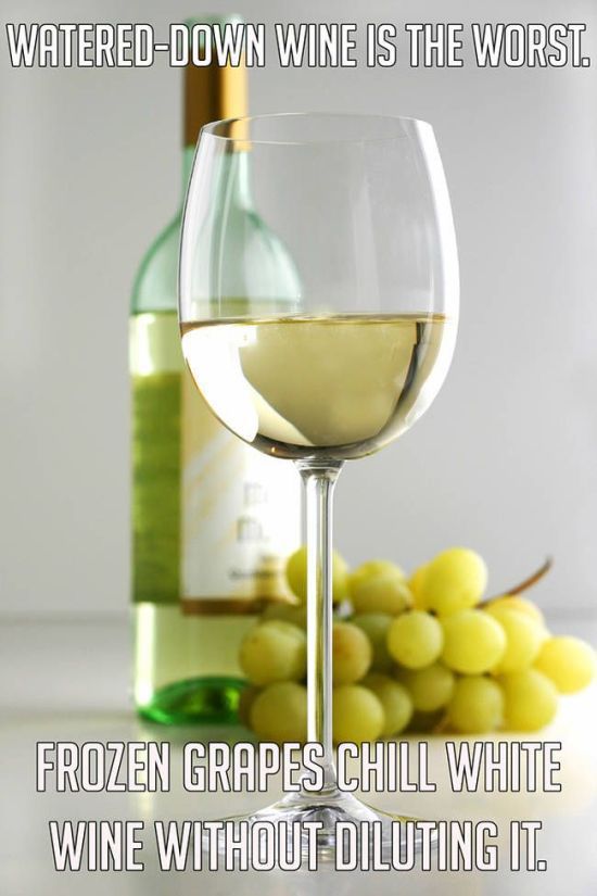 WateredDown Wine Is The Worst. Frozen Grapes Chill White Wine Without Diluting It.