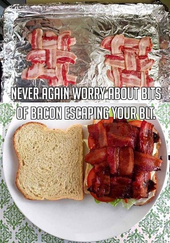 bacon weave blt - Never Again WorryAbout Bits Of Bacon Escaping Your Blt. Sar sal