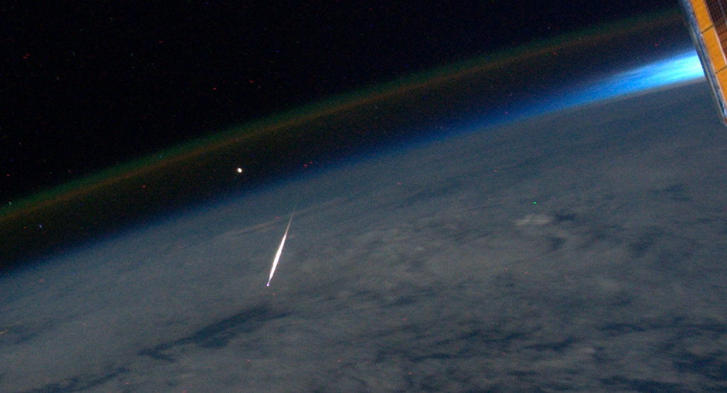 shooting star from space station
