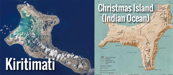 There are two islands named Christmas. Christmas Island formerly Kiritimati in the Pacific Ocean and Christmas Island in the Indian Ocean.