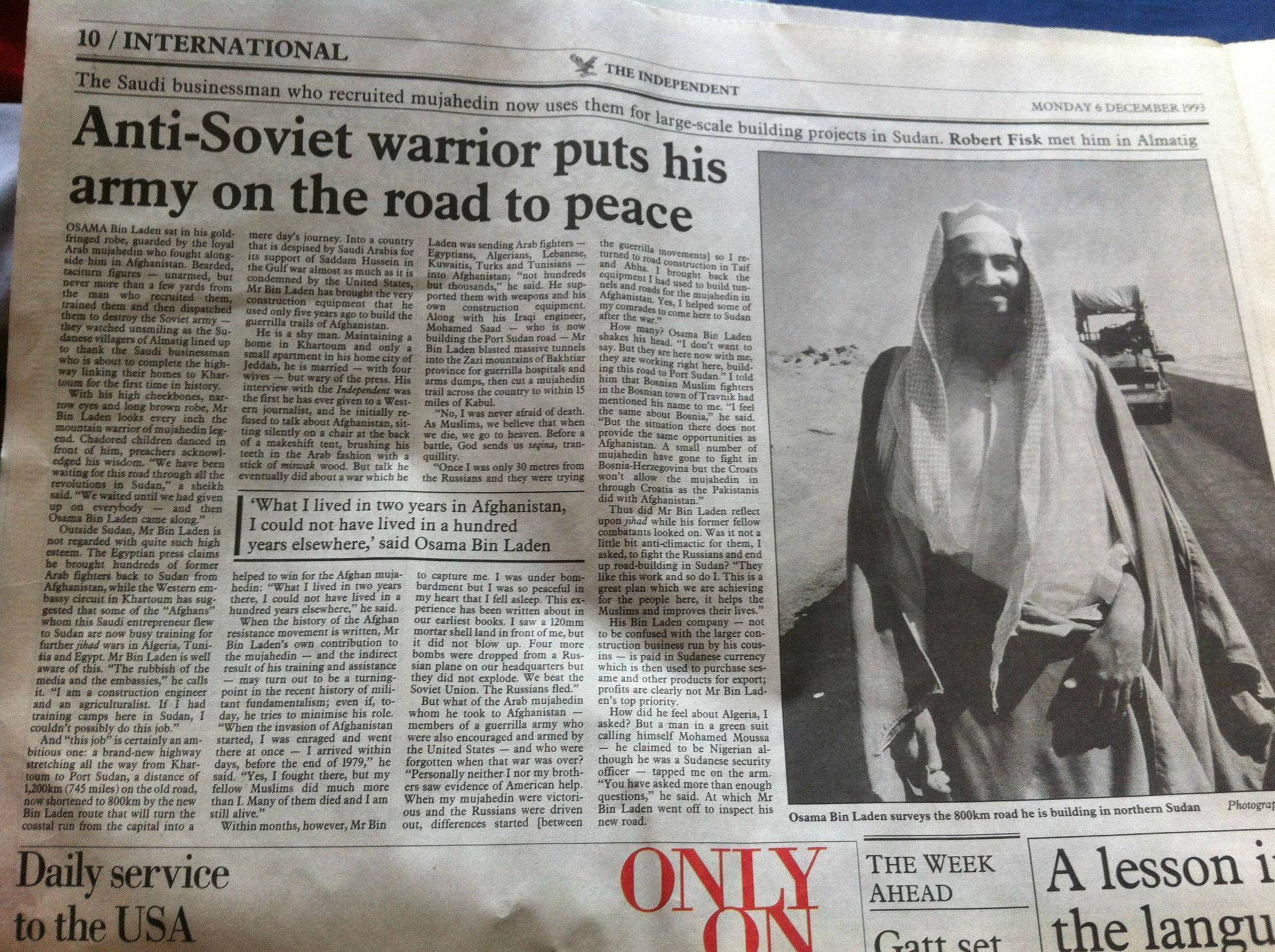 Osama bin Laden, 1993