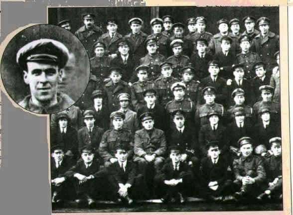 This photo of Sir Victor Goddard's World War 1 squadron was taken in 1919. In the back row, the face of Freddy Jackson, who was killed days earlier in a freak accident, can be seen peeking out behind one of the squadron members.