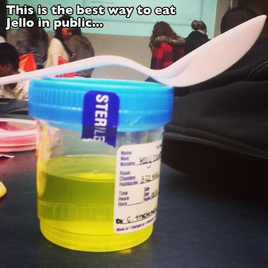 funny april fools pranks - This is the best way to eat Jello in publicooo Sterle