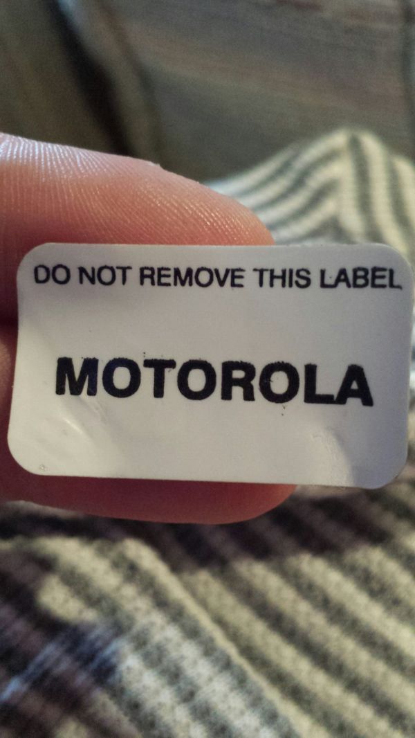 motorola - Do Not Remove This Label Motorola
