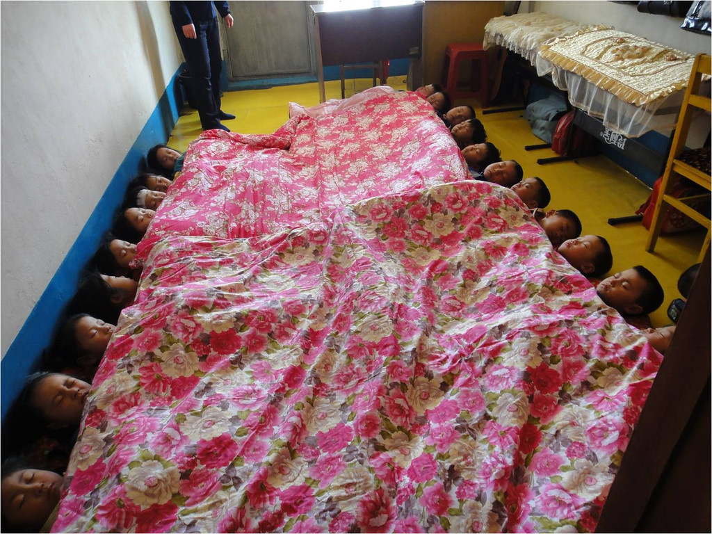 This is how North Korean children sleep at the orphanage.