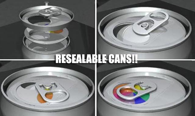 reseal a soda can - Resealable Cans!!