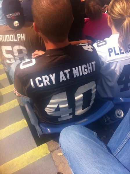 funny browns jerseys - Browns Rudolph 50 Please Cry At Night
