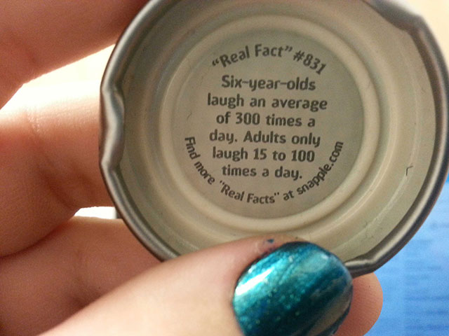 nail - fact" Real Fact" Sixyearolds laugh an average of 300 times a day. Adults only laugh 15 to 100 % times a day. Real Facts" at Find more napple.com