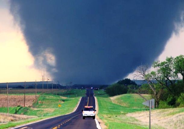 When a tornado is approaching, don’t try to outdrive it. Instead, take a moment to watch it closely and try to determine its exact trajectory. Once you know where it’s heading, drive in the opposite direction.