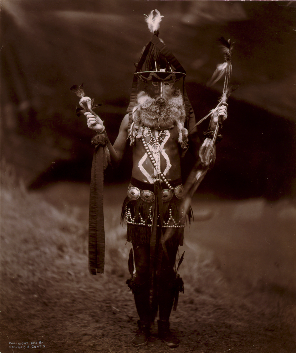 historical photo native american medicine man mask