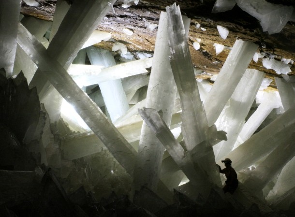 Located in the town of Naica, Mexico, the Cave of the Crystals was discovered as recently as in 2000 but since then, it has attracted speleologists and geologists from all over the world. The cave contains giant selenite crystals some of which measure up to 40 feet (12 meters) in length. Since the cave is extremely hot with temperatures reaching up to 58 C (136 F), it is still relatively unexplored but it is estimated that the crystals have been forming for over 500,000 years.