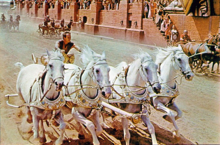 Ben Hur chariot death...When it came out, Ben Hur was the most epic and thrilling piece of cinema ever created. Of particular note was the chariot race, which was 9 minutes of pure, unadulterated action. It looked so real that many people started thinking that its ending, where bad guy Messala meets his grisly end, actually happened. Messala didn’t really die, though; his stunt double did. That death was covered up in order to avoid bad publicity, and actor Stephen Boyd lived well past the movie’s release. According to those involved in the scene, the worst injury during the chariot race happened to Charlton Heston’s stunt double who received a gash on his chin and required a few stitches.