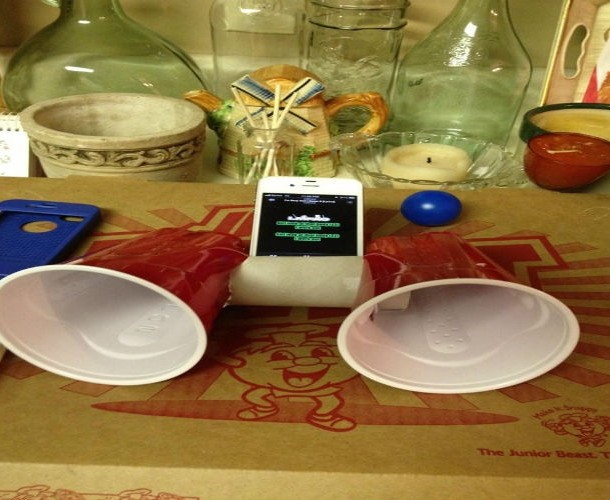 Need great sound quality from your phone? Of course you do. Get a cheap, plain plastic cup and cut it in half. Then, place the halves over your smartphone’s speakers, with the large end facing you.