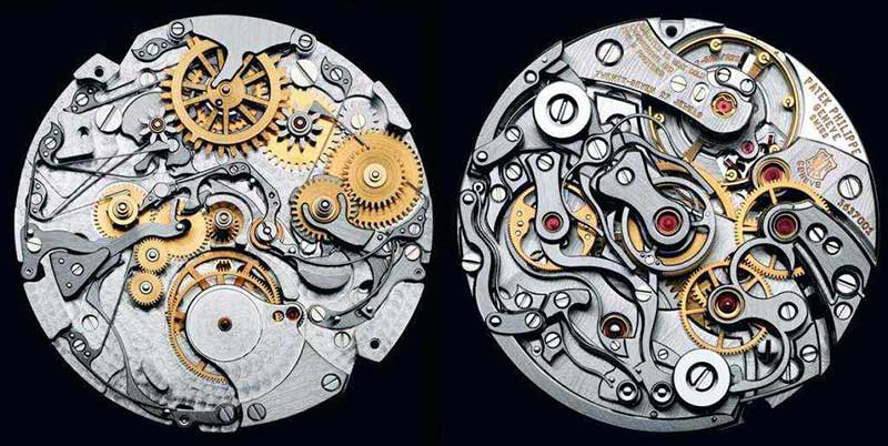 The internal mechanism of a watch by Patek Philippe, one of the finest watch makers in the world