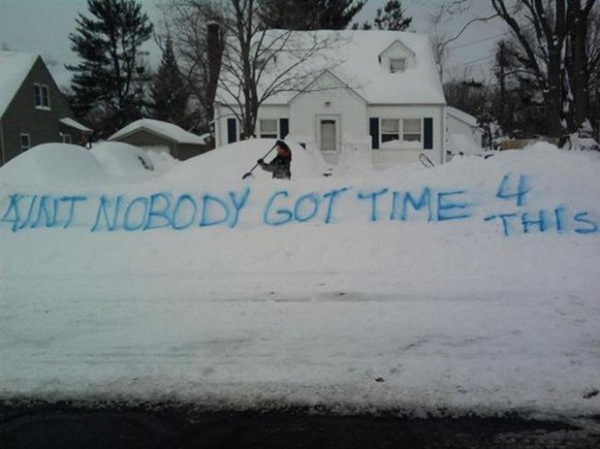 Graffiti from people that are "so over" winter
