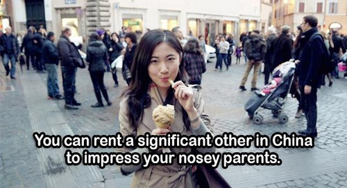 snapshot - You can rent a significant other in China to impress your nosey parents.