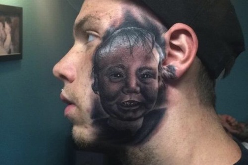 face tattoo of child